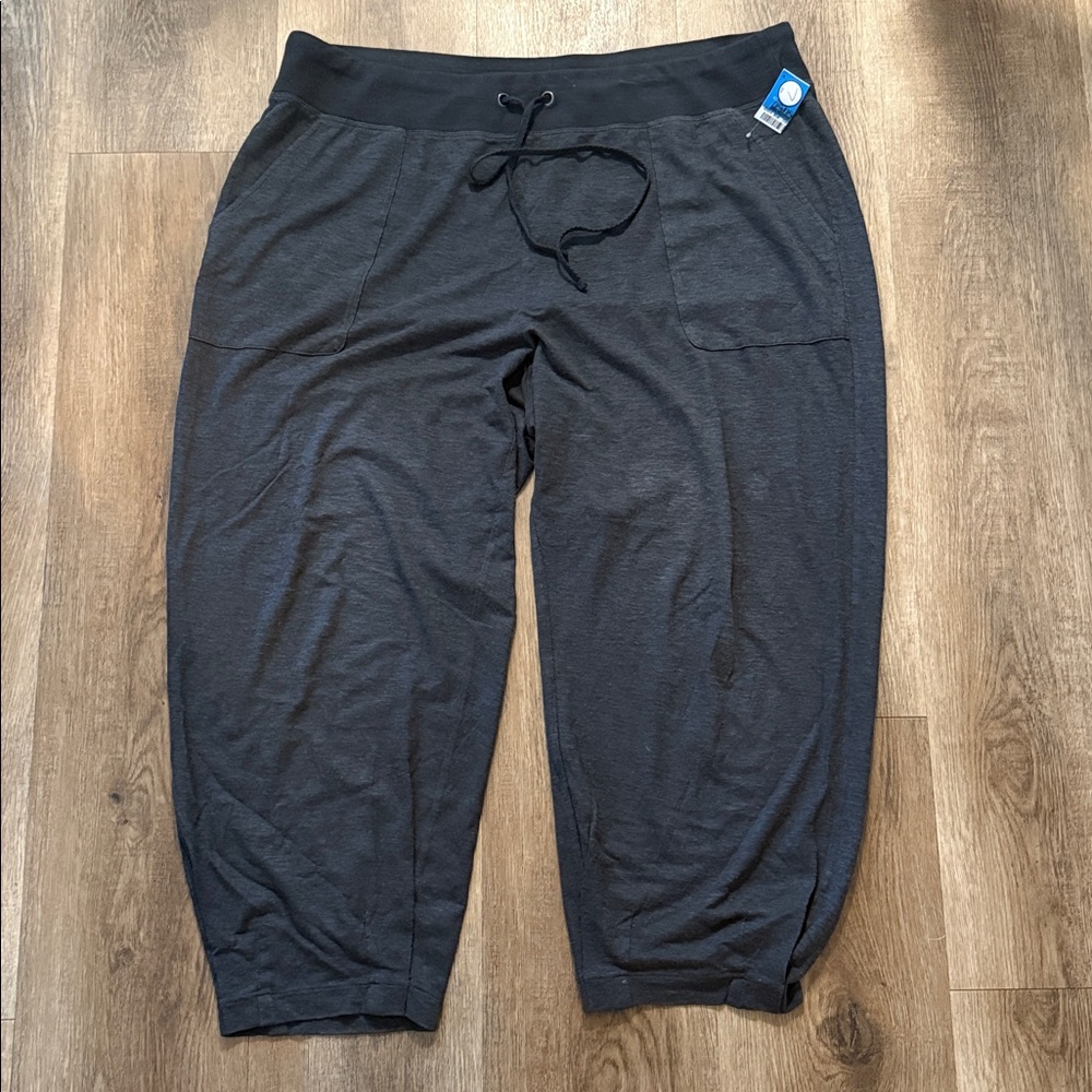 EILEEN FISHER GRAY BARREL LEG PANTS LARGE NWT